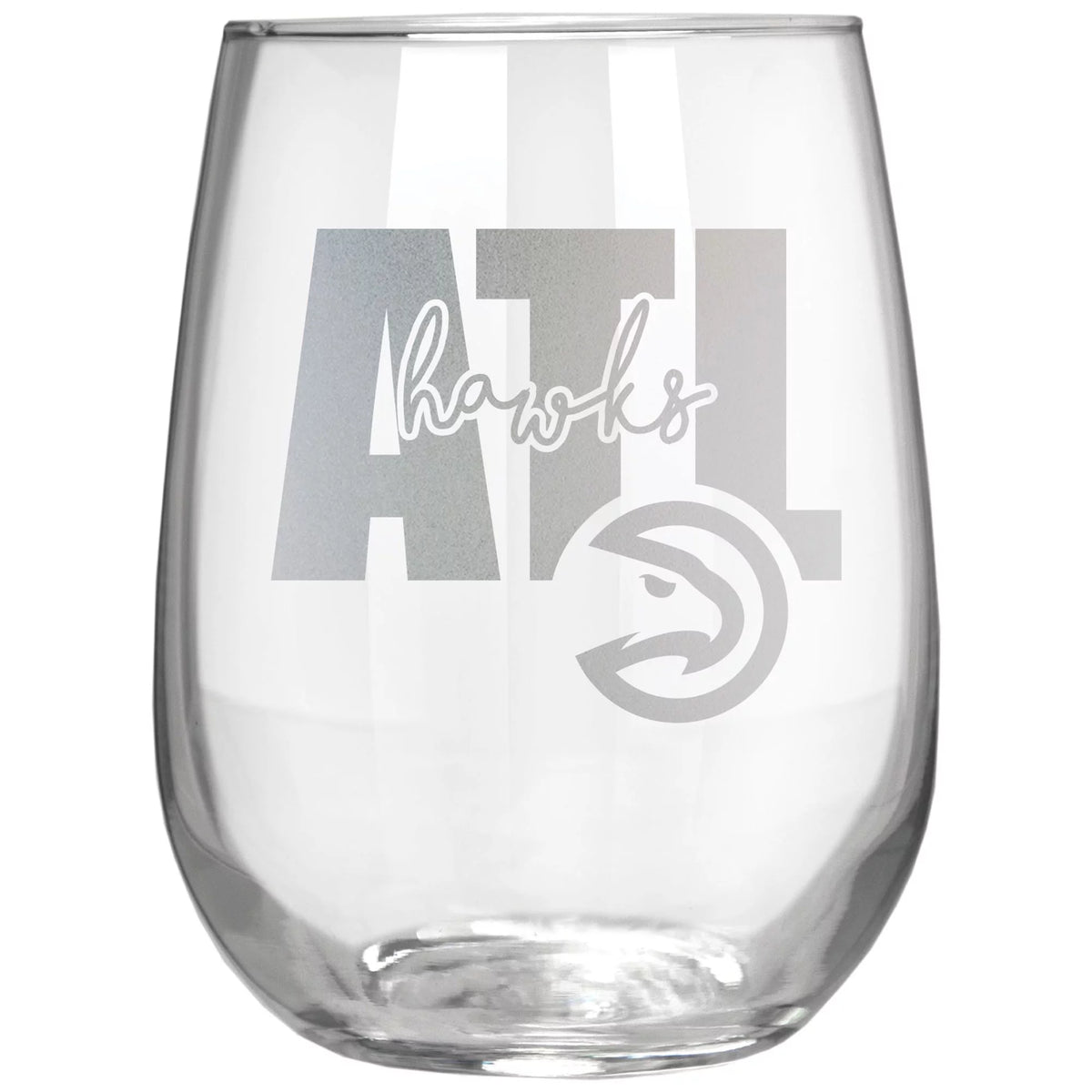 Atlanta Hawks Etched 17oz. Stemless Wine Glass H1213