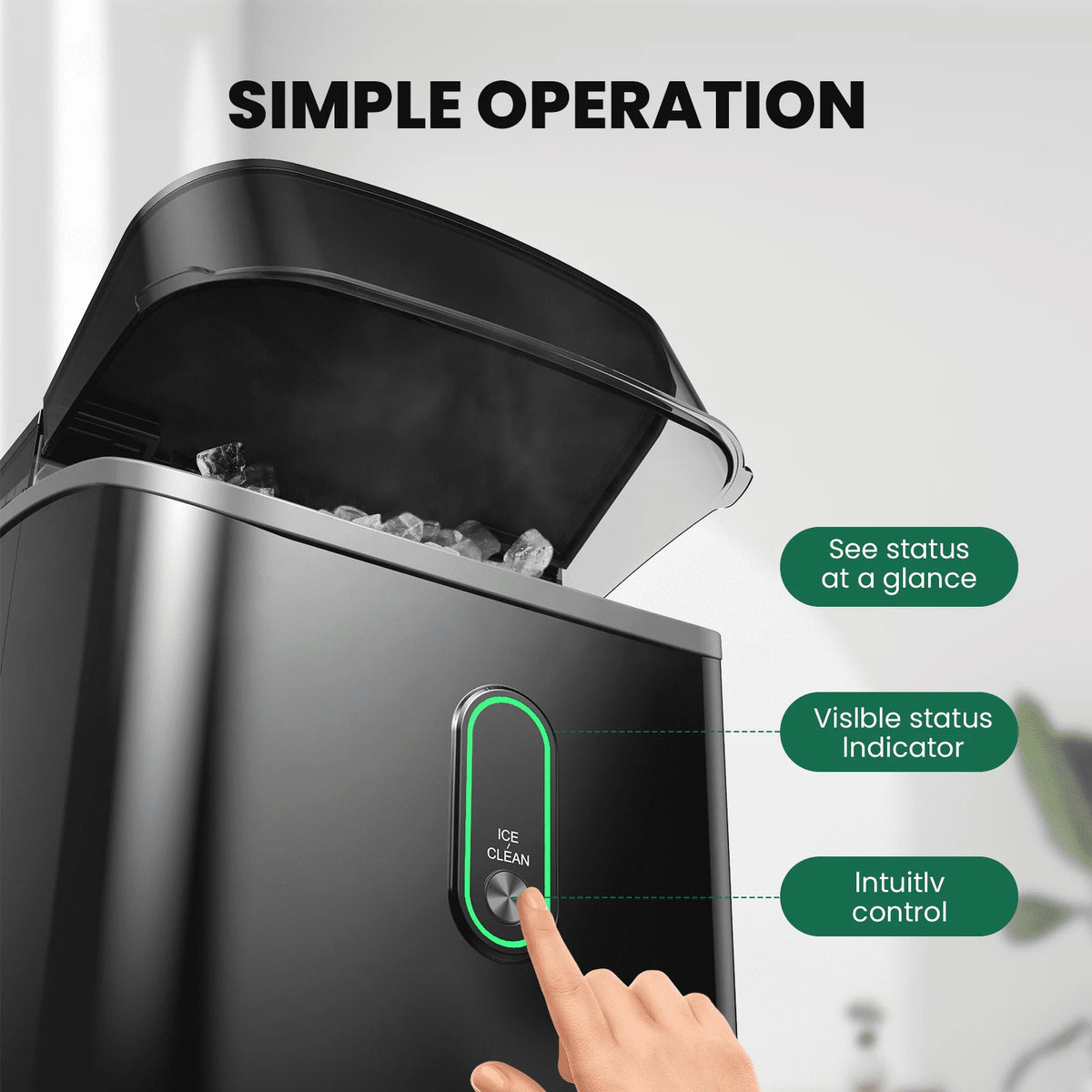 Countertop Ice Maker with Ice Scoop Stainless Steel Z4286