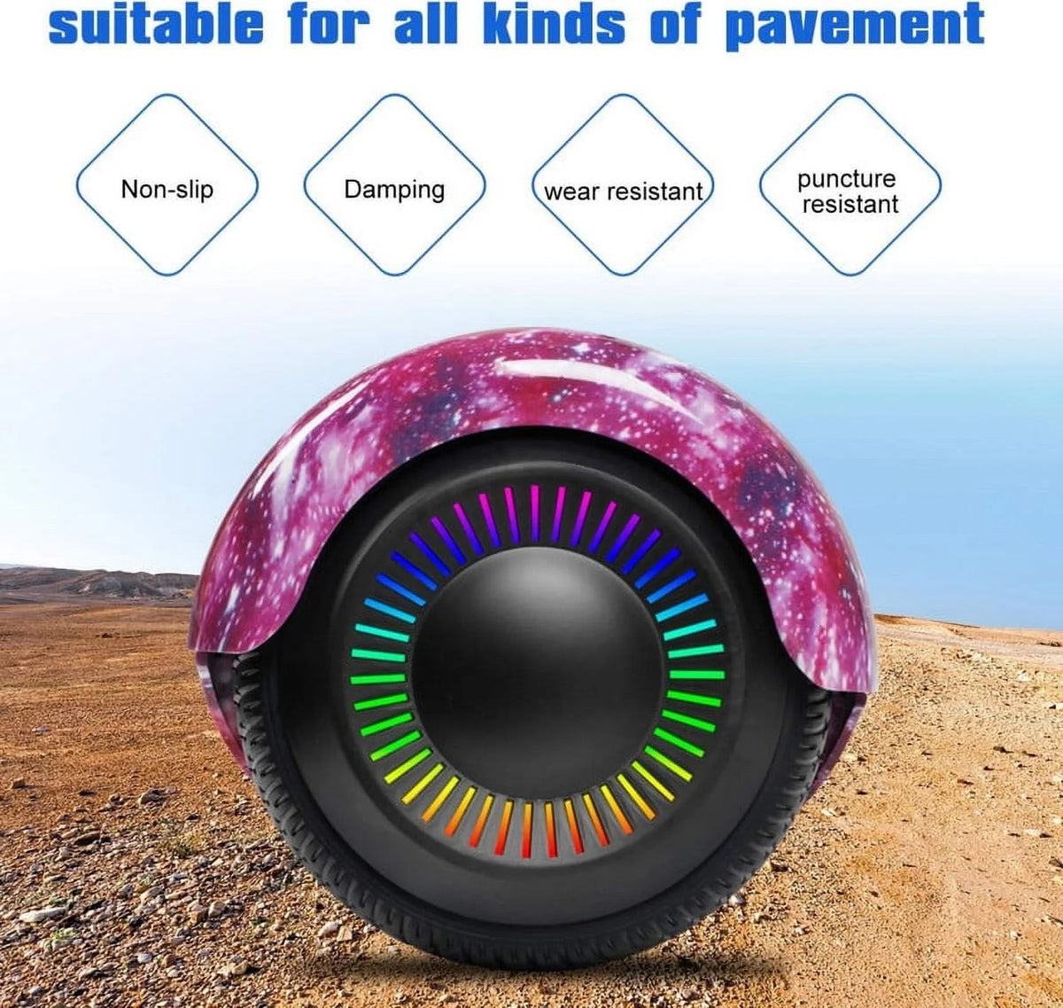 Pink 6.5 Electric Balance Wheel Scooter with Wireless Speaker B529