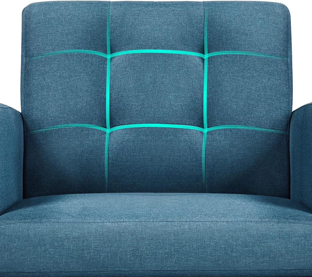 Mid-Century Accent Chair with Wood Legs, Navy Blue P5265
