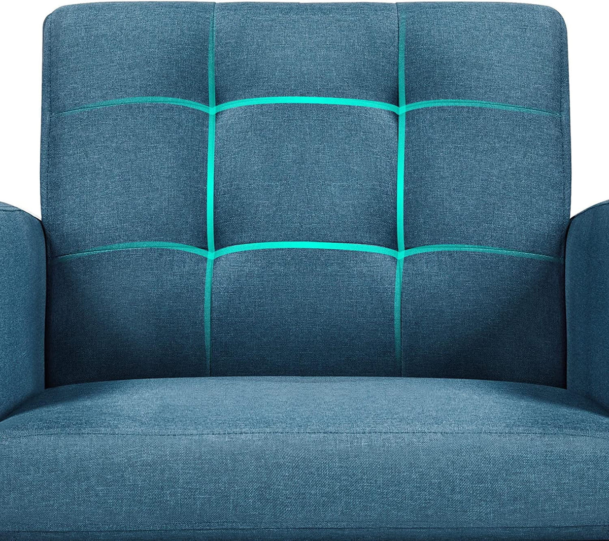Mid-Century Accent Chair with Wood Legs, Navy Blue P5265
