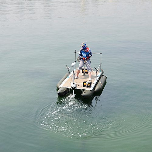 White 12V 55LBS 54inch Electric Bow Mount Trolling Motor with 2.4G Remote Control H9647