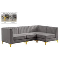 Grey Velvet Modular Sectional B571261