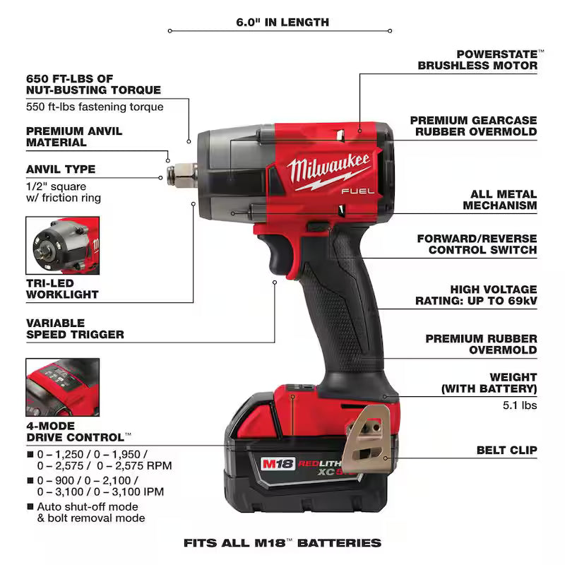 Cordless 1/2 in. Mid-Torque Impact Wrench Kit S102619