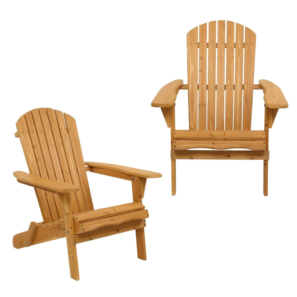 Yellow Wooden Folding Adirondack Chairs W579449