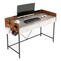 Walnut Cement Writing Desk with Drawers B6046