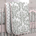 Pink and Gray Crib Comforter O8258