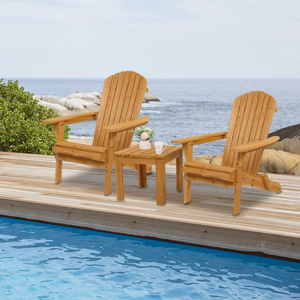 Yellow Wooden Folding Adirondack Chairs W579449