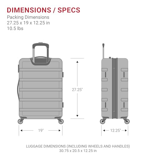 Hardside Expandable Luggage with Spinner Wheels, White, Carry-On 19-Inch N105