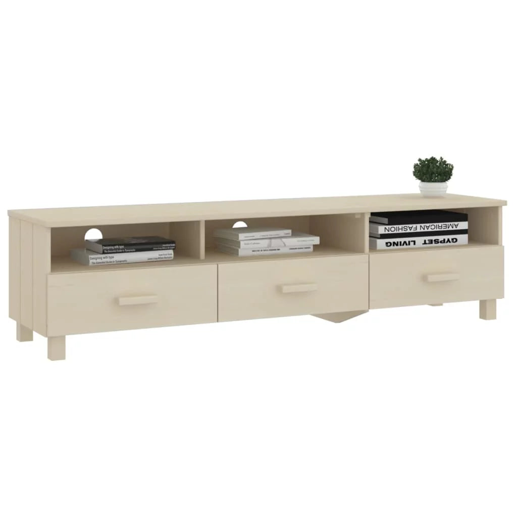 Honey Brown Solid Wood Pine TV Stand U56465