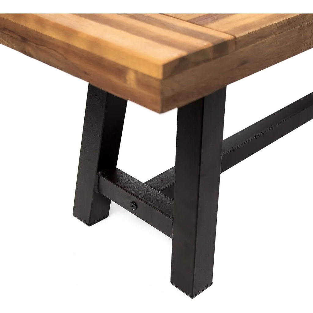 Acacia Wood and Metal Bench B10890