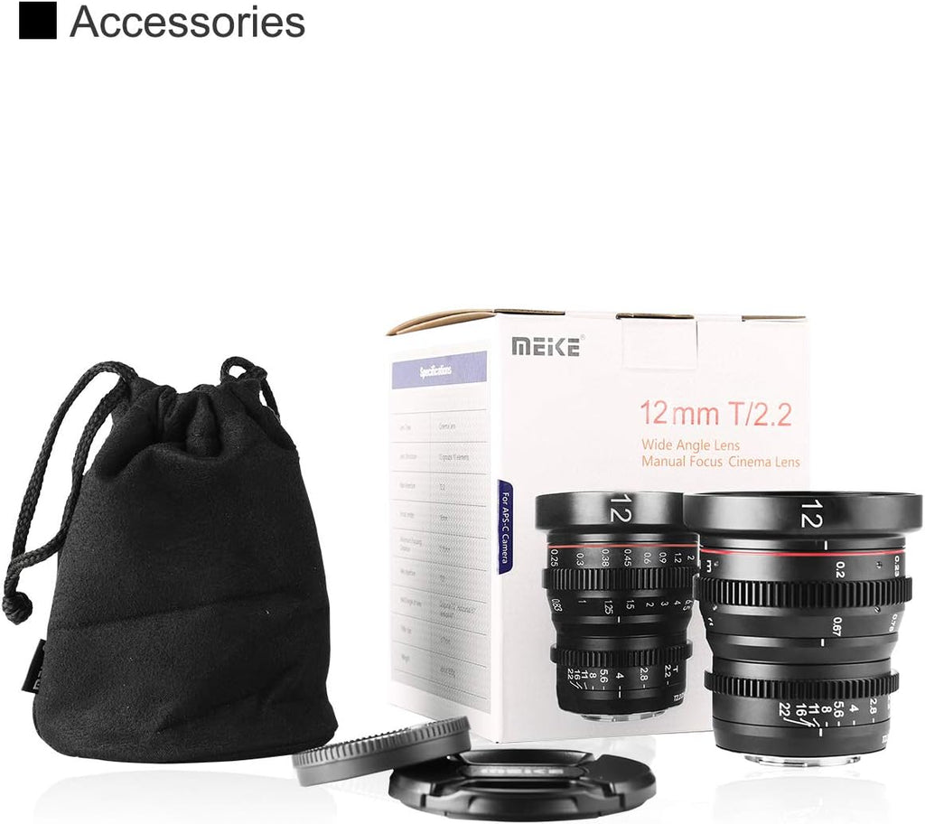 12mm T2.2 Manual Focus Cine Lens for Micro Four Thirds D148