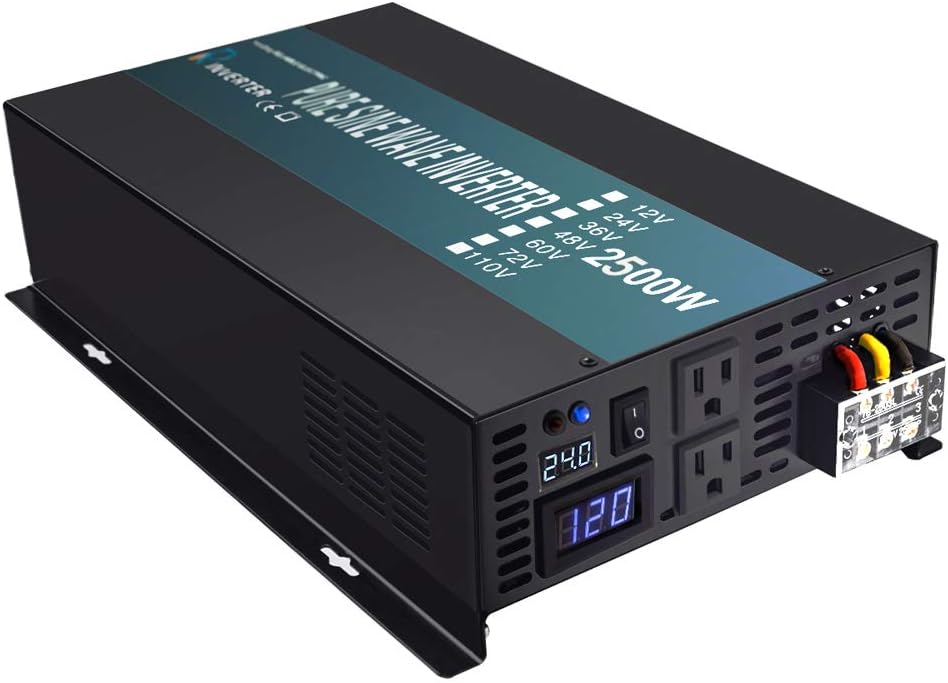 2500W Pure Sine Wave Power Inverter 24V DC to 120V AC O600