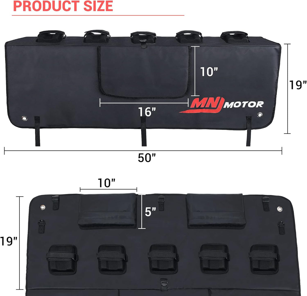 Truck Tailgate Bike Pad with Straps and Tool Pocket T2642