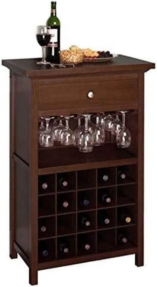 20 Bottle Walnut Finish Wine Cabinet Z6698