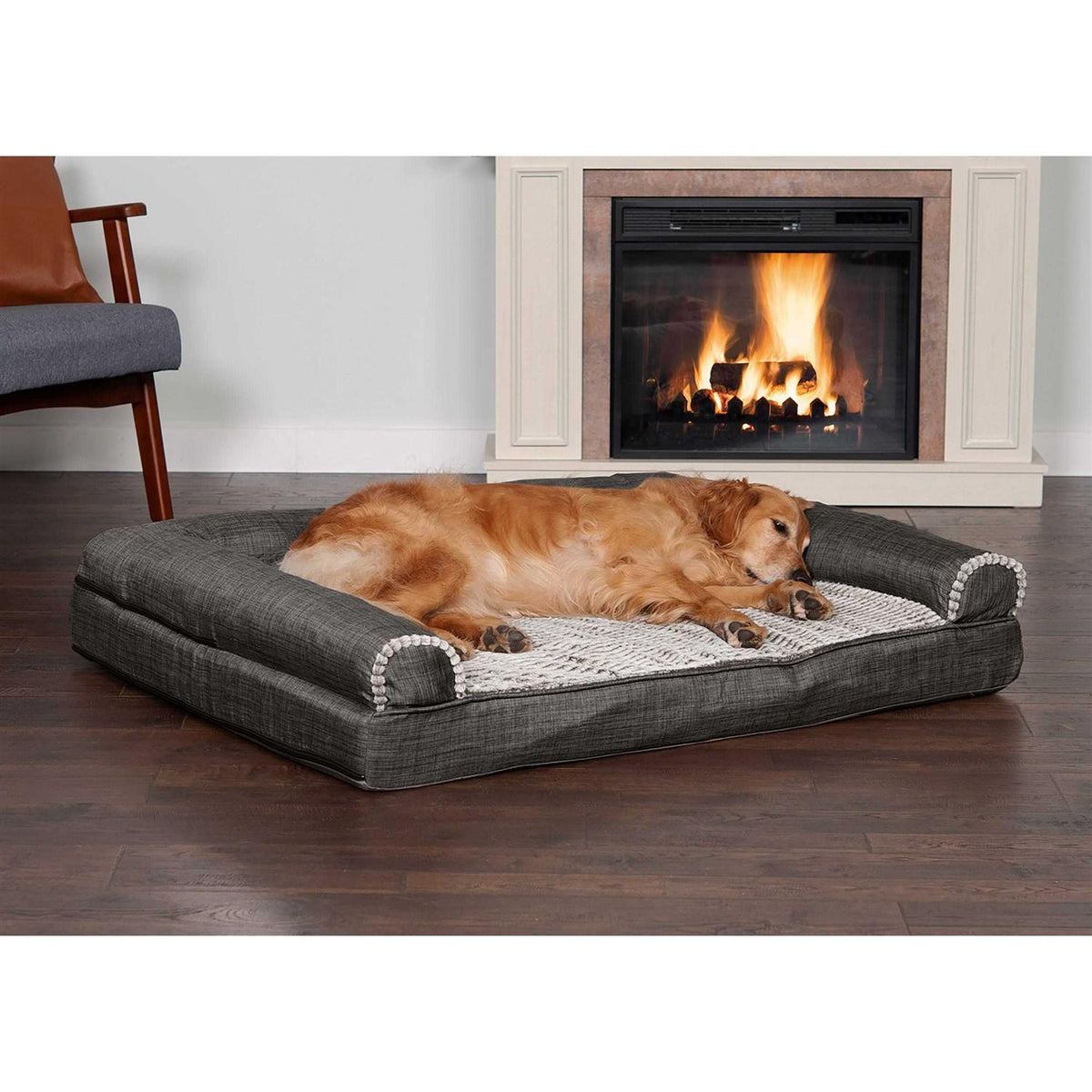 Luxe Fur & Performance Linen Sofa Bed W131