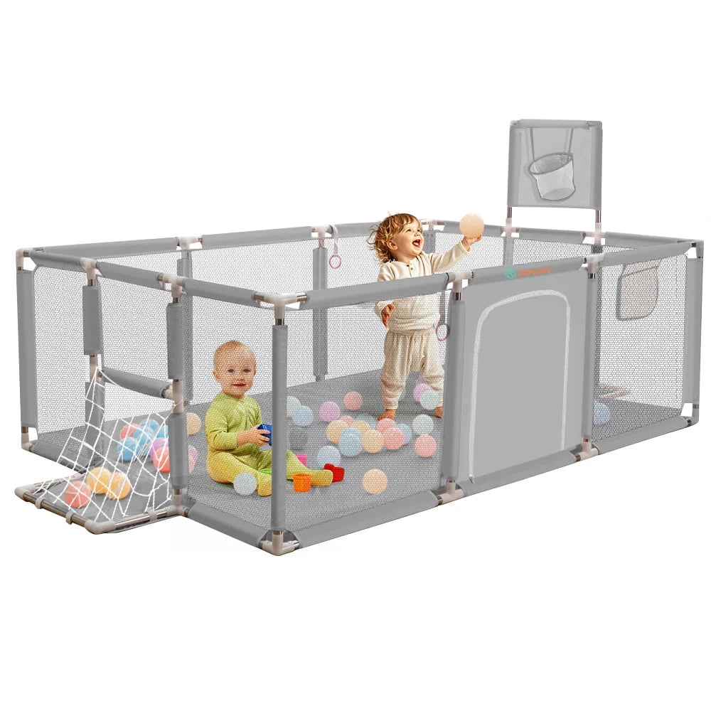 71x48inch Large Gray Baby Playpen F320170