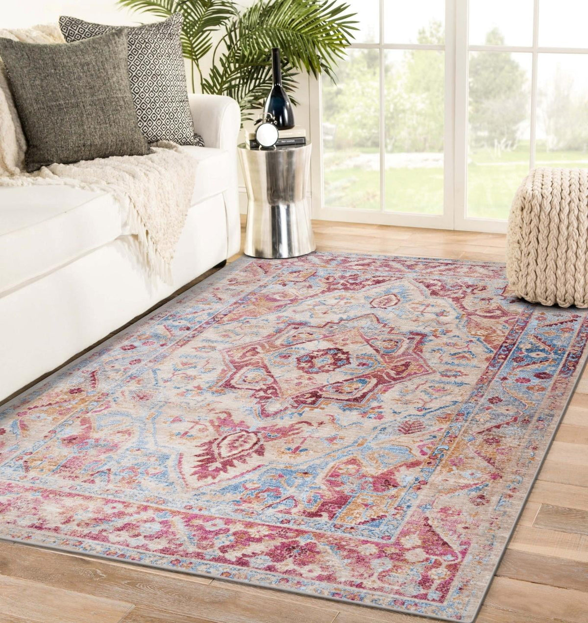 Bohemian Geometric Ivory 8x10 Area Rug I941456