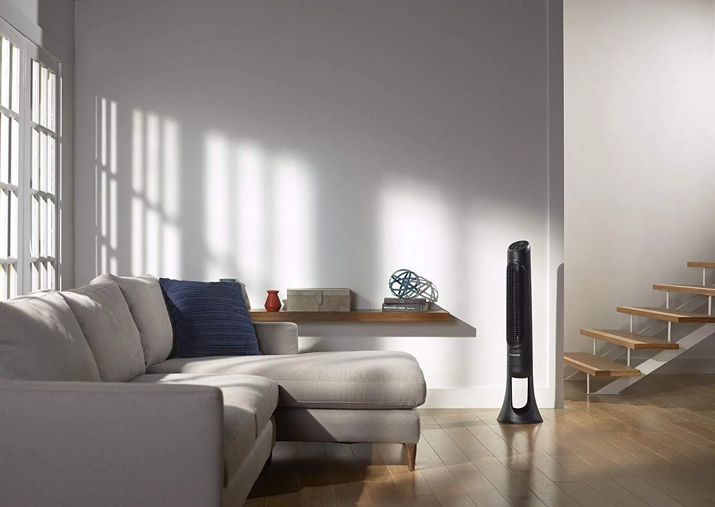 Black Oscillating Electric Tower Stand Fan Q338762