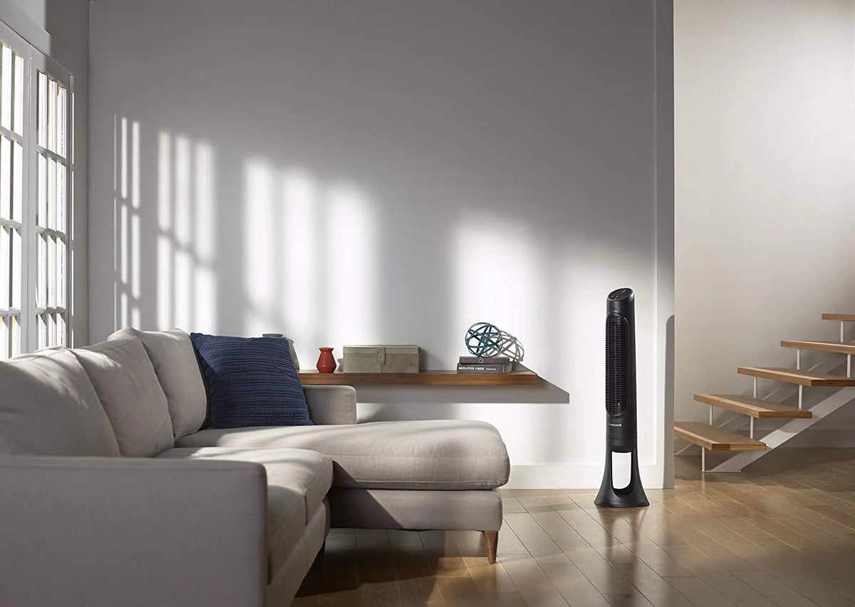Black Oscillating Electric Tower Stand Fan Q338762