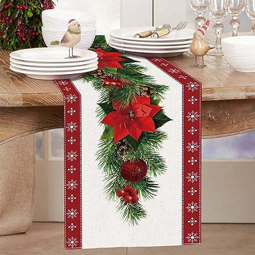 Red Christmas Table Runner 13 x 60 Inch O168