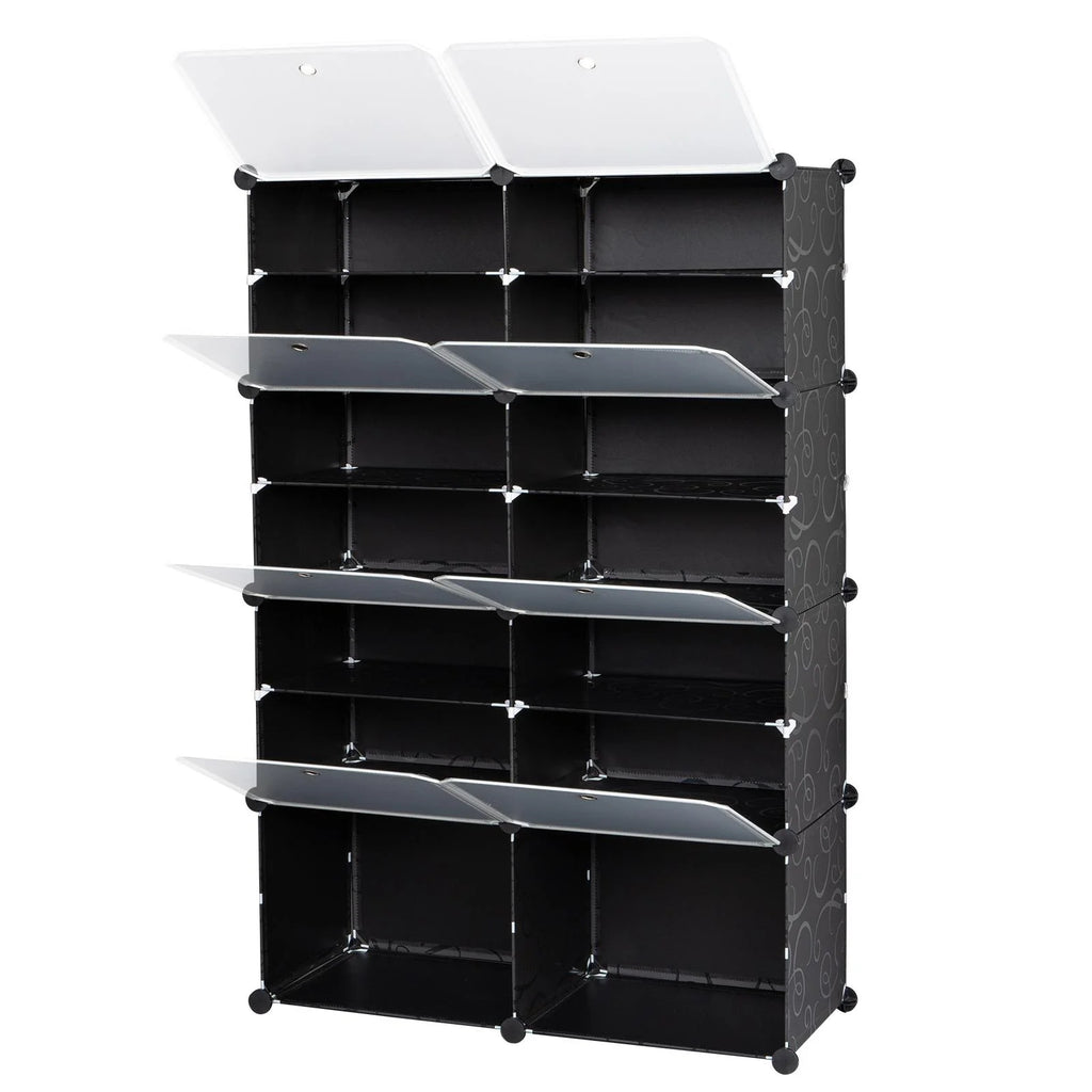 Portable Modular Shoe Storage Cabinet Black V39349