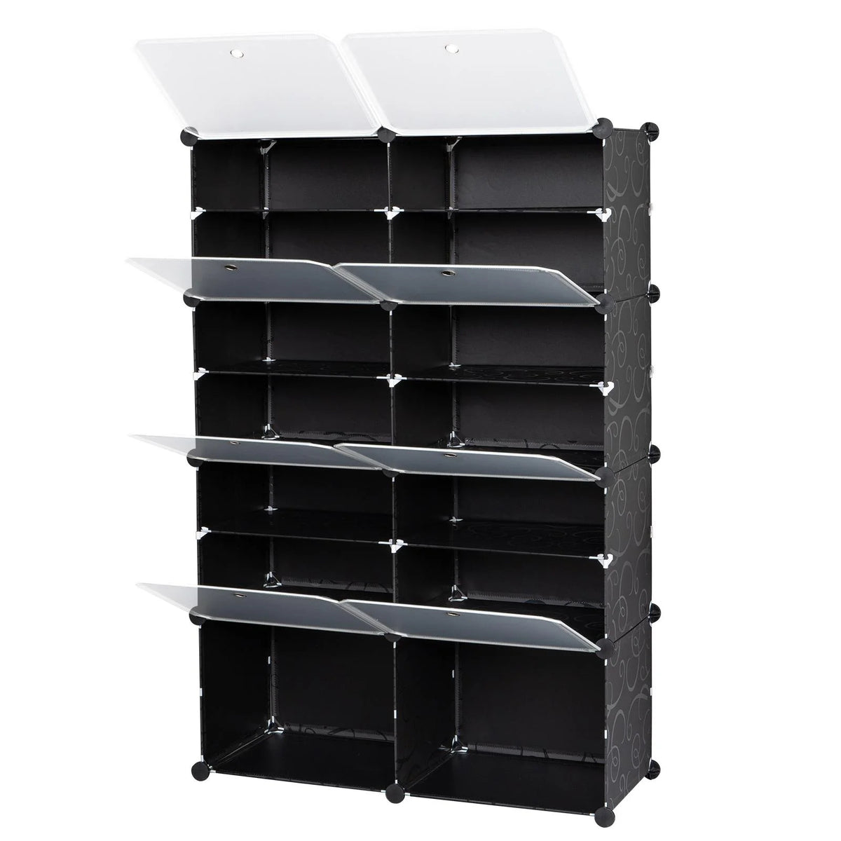 Portable Modular Shoe Storage Cabinet Black V39349