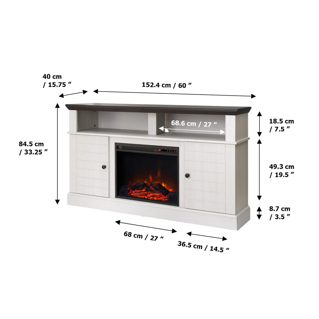 60" TV Console Stand with Electric Fireplace M39524