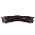 7 Seat Velvet Tufted Chesterfield Sectional X4377