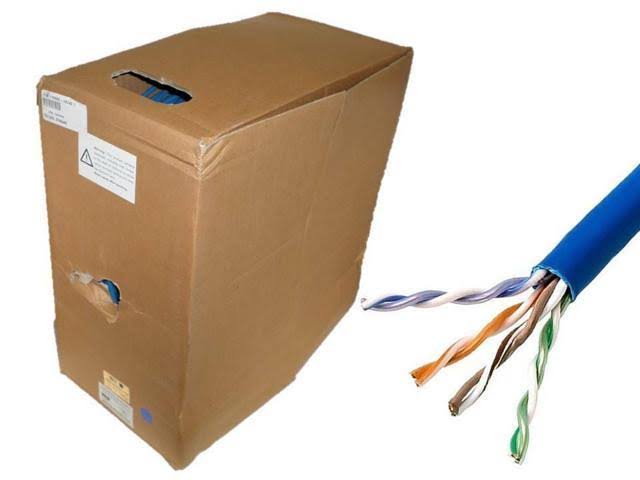 Cat5e Ethernet Bulk Cable, STP Plenum 24AWG 1000ft Blue H716428