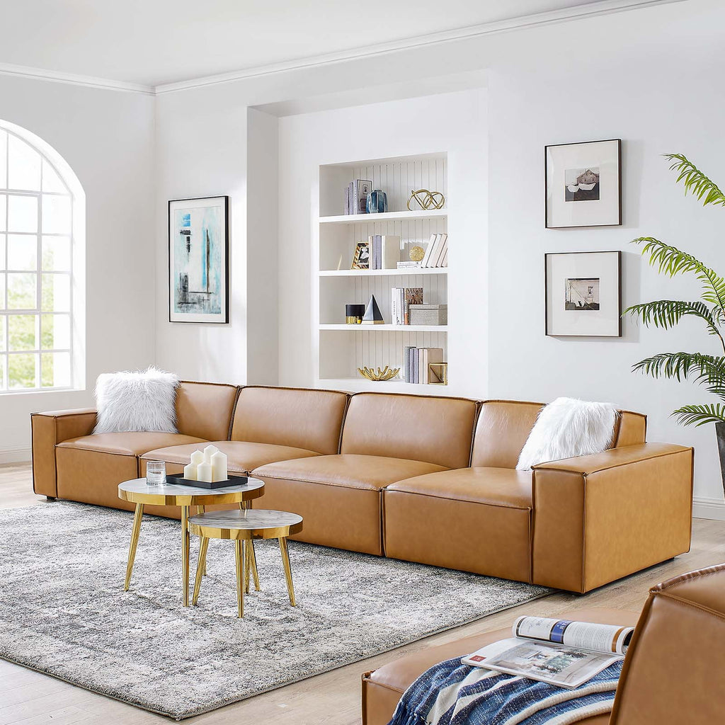 Tan Vegan Leather 4-Piece Sofa U964