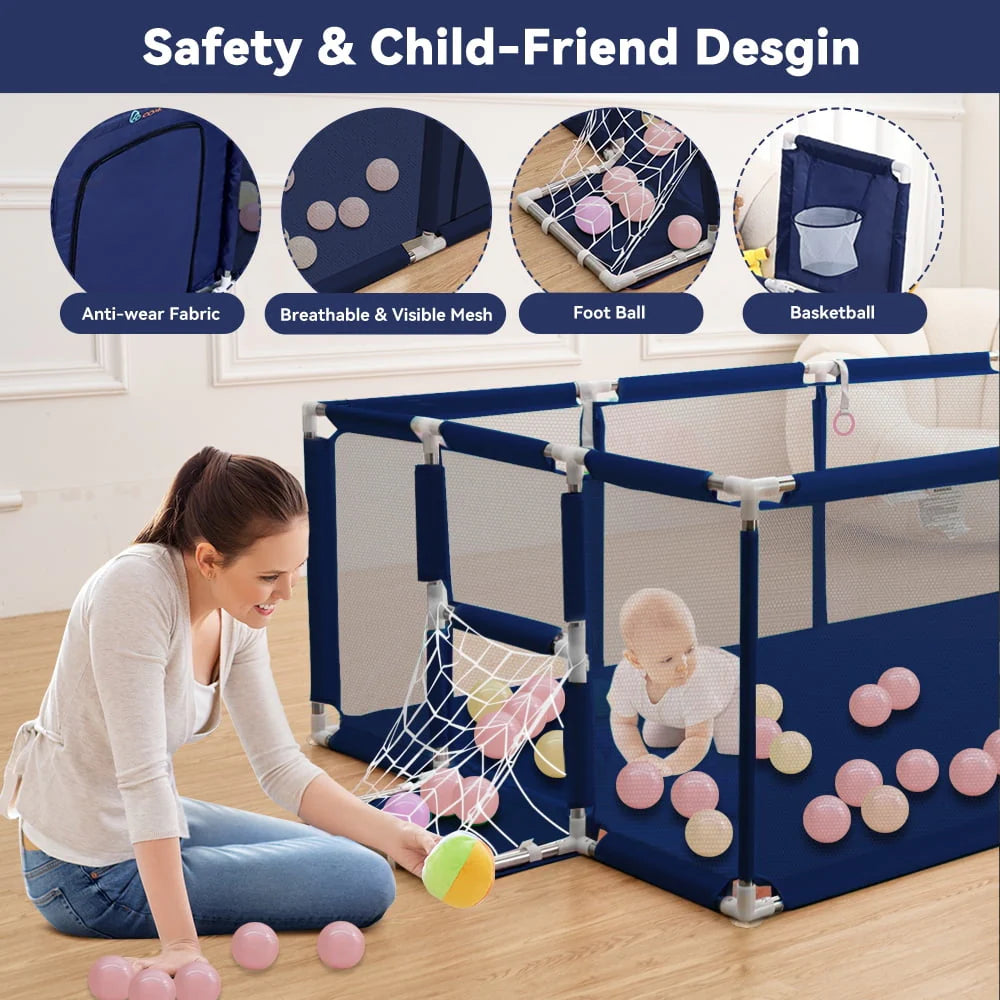 71x48inch Large Gray Baby Playpen F320170