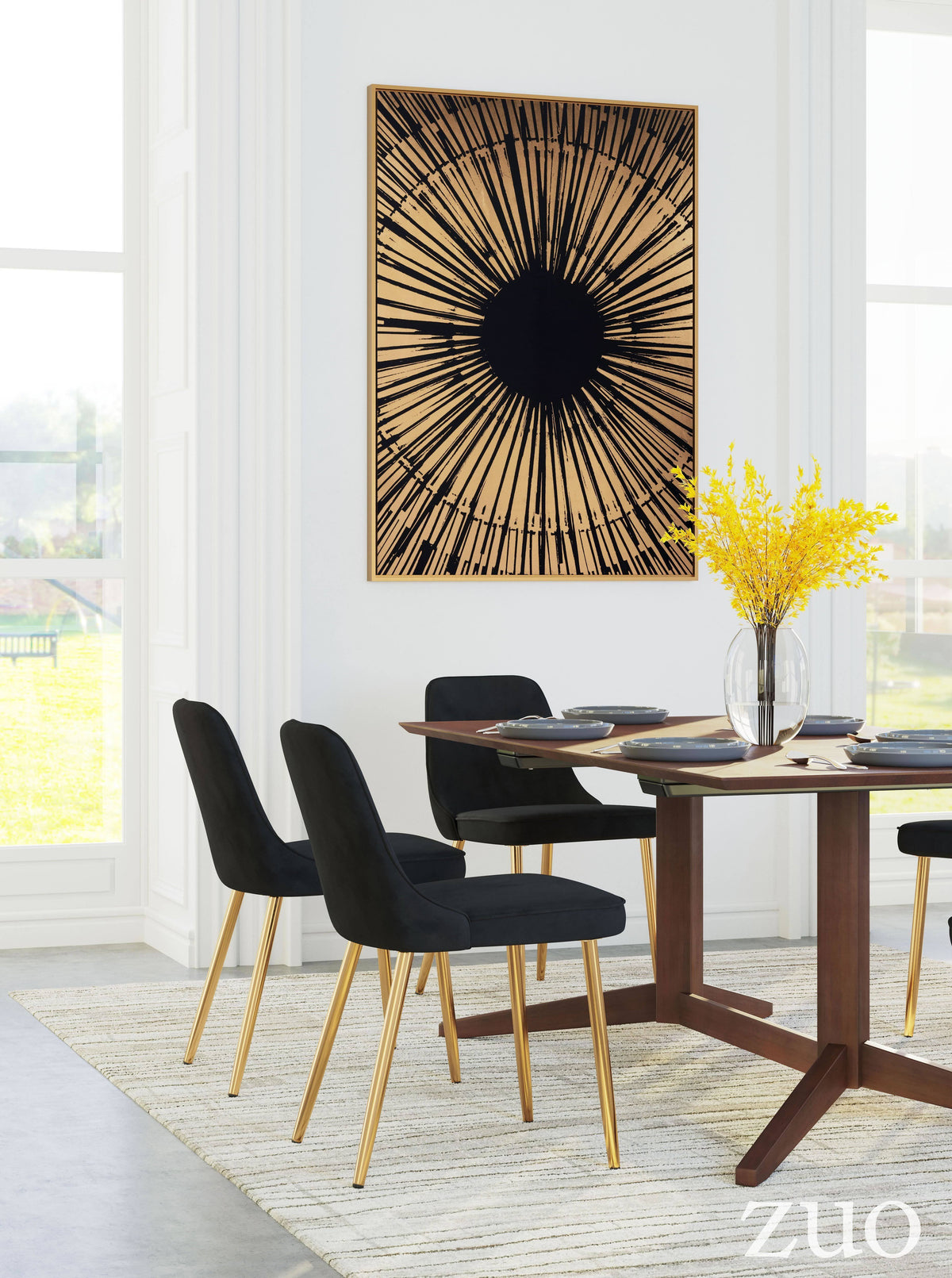 Canvas Black Gold Sunburst C274988