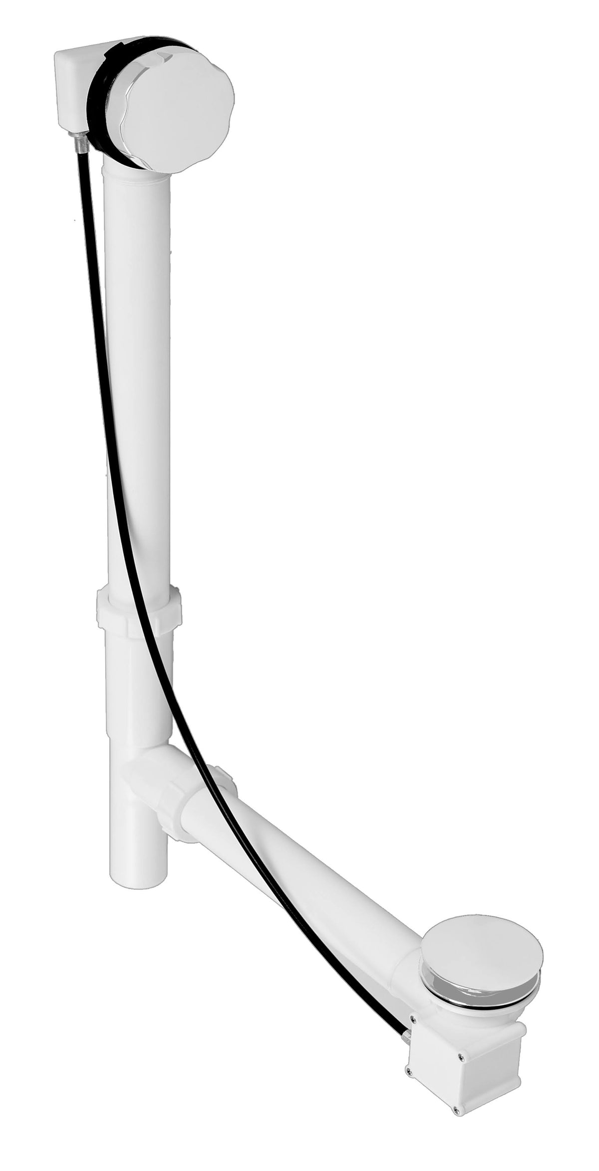 White 35 in. Cable Drive Bath Waste V322786