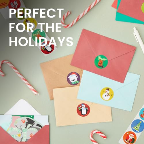 1,000-Piece Self-Adhesive Round Christmas Stickers O7250