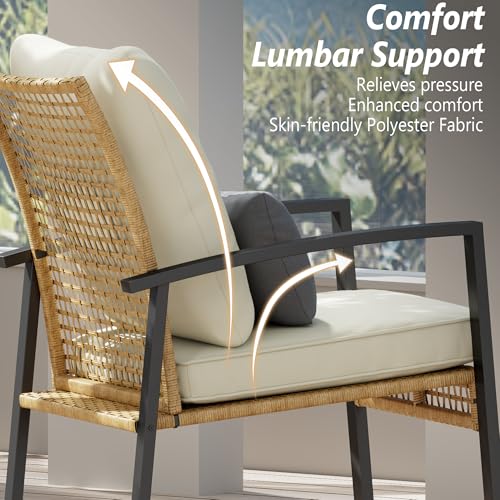 3 Piece Patio Rocking Chairs Set of 2 Beige G8228