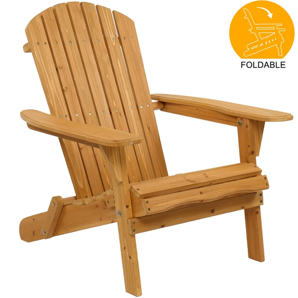 Yellow Wooden Folding Adirondack Chairs W579449
