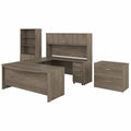 72W U Desk with Hutch and Storage Engineered Wood M465359