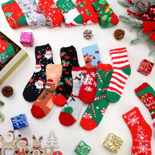 48 Pcs Christmas Fuzzy Socks Y10452