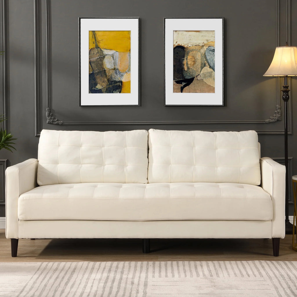 Green Velvet Tufted Upholstered Sofa Y396