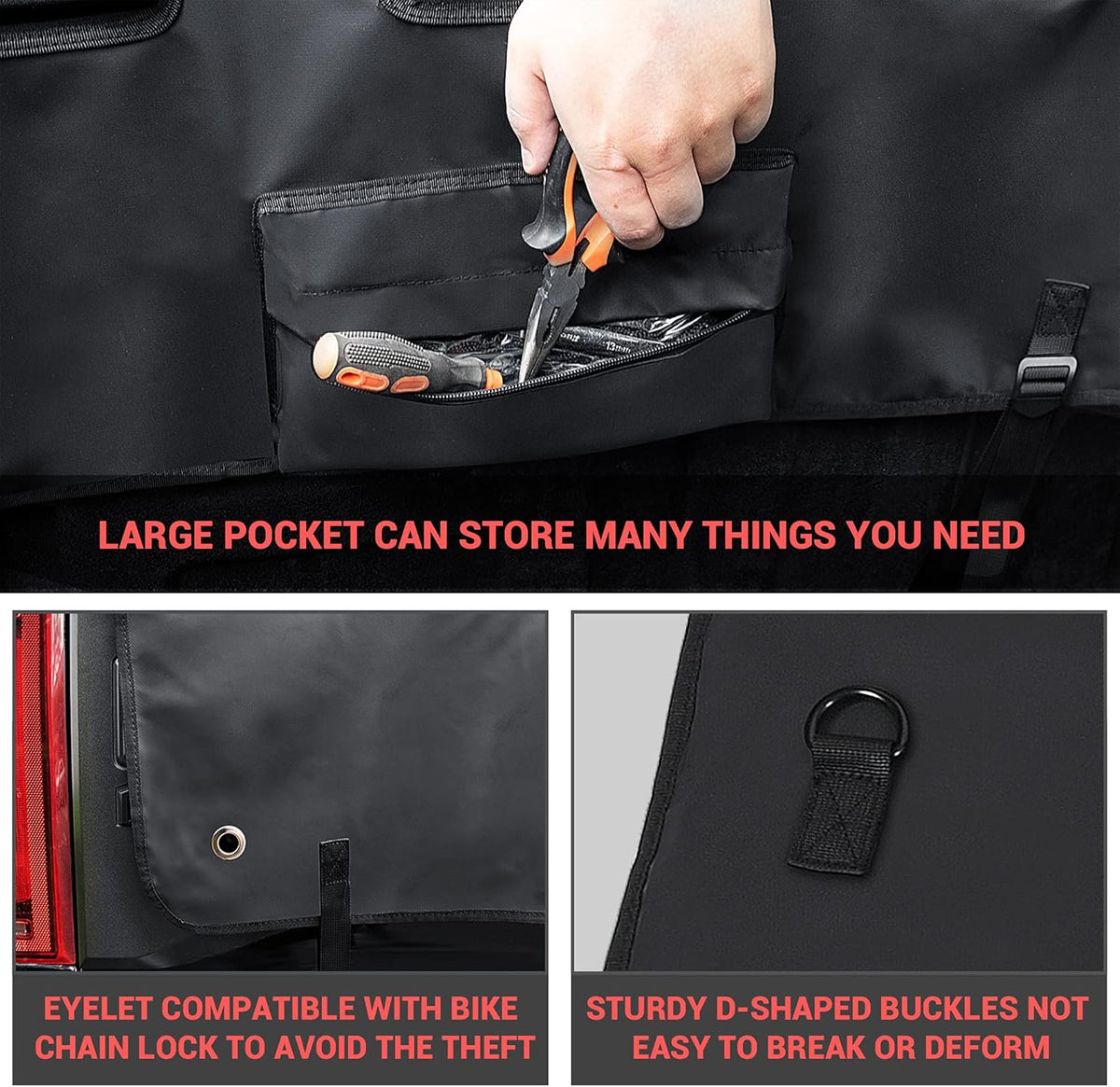 Truck Tailgate Bike Pad with Straps and Tool Pocket T2642
