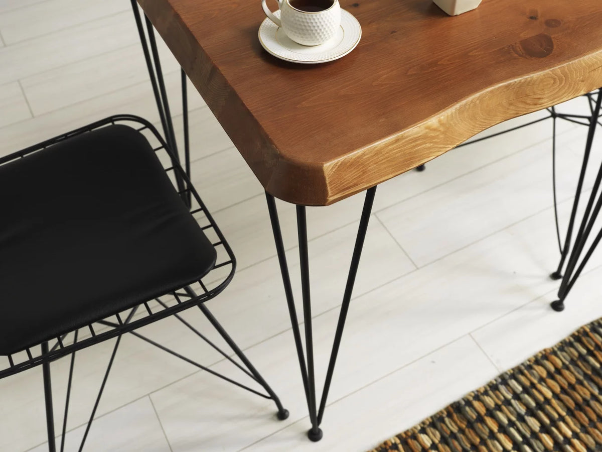 Solid Wood Dining Table with Metal Legs Z32832