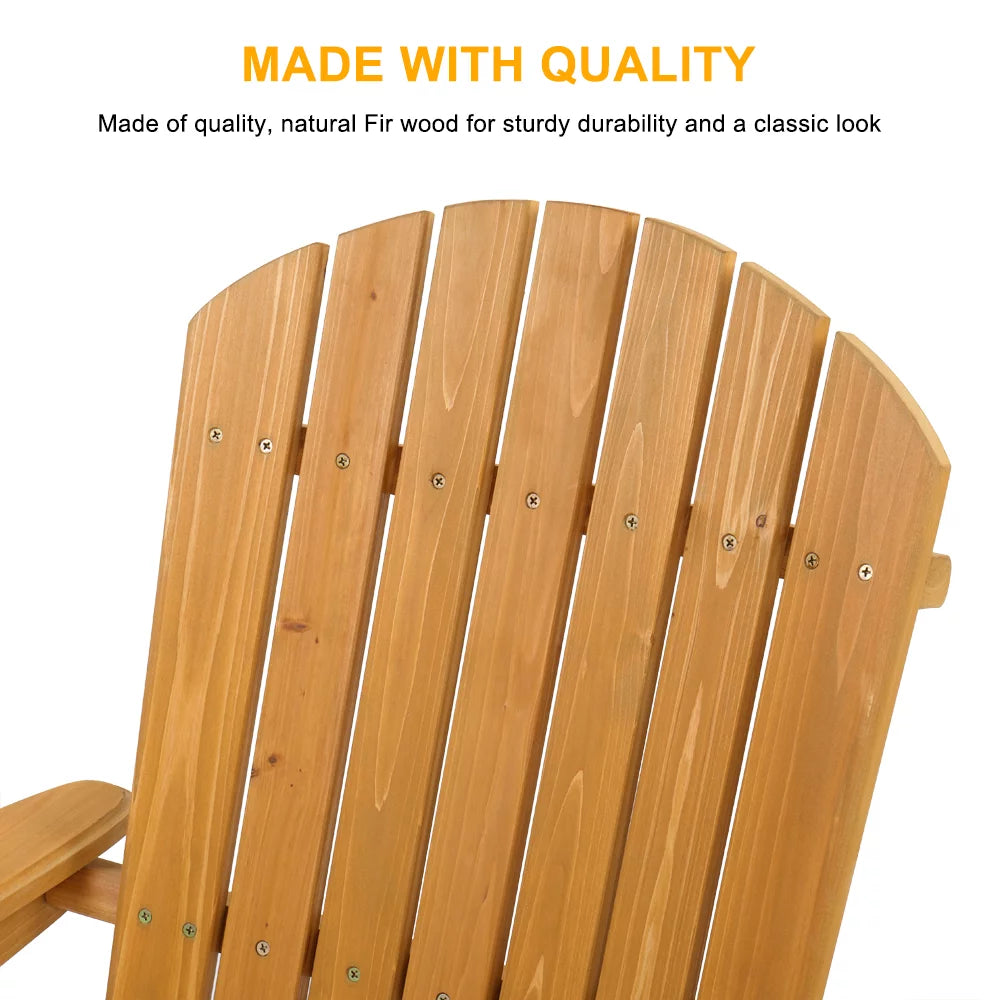 Yellow Wooden Folding Adirondack Chairs W579449