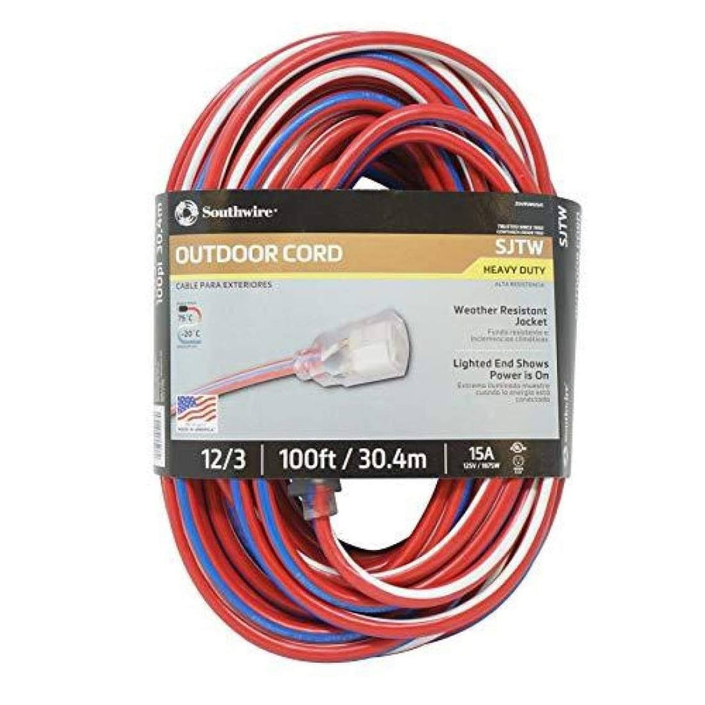 100-Feet 12/3 Extension Cord with Lighted End G865