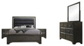 5 Piece Queen Size Gray Wood Bedroom Set T2668