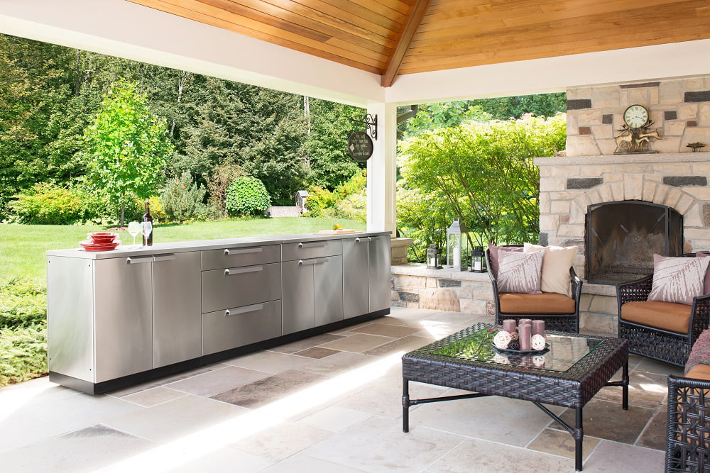 3 Piece Stainless Steel Outdoor Kitchen Cabinet Set Q169