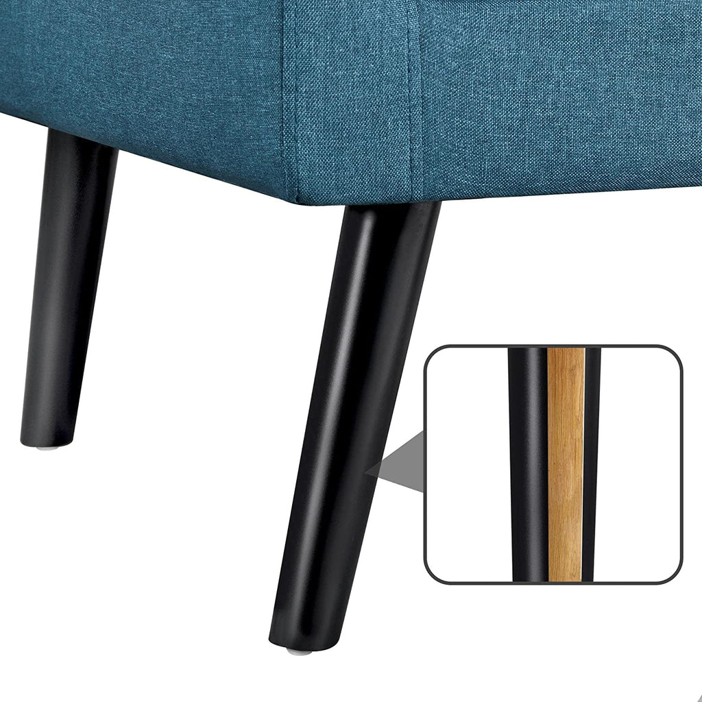 Mid-Century Accent Chair with Wood Legs, Navy Blue P5265