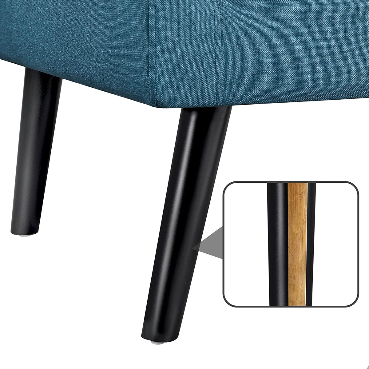 Mid-Century Accent Chair with Wood Legs, Navy Blue P5265