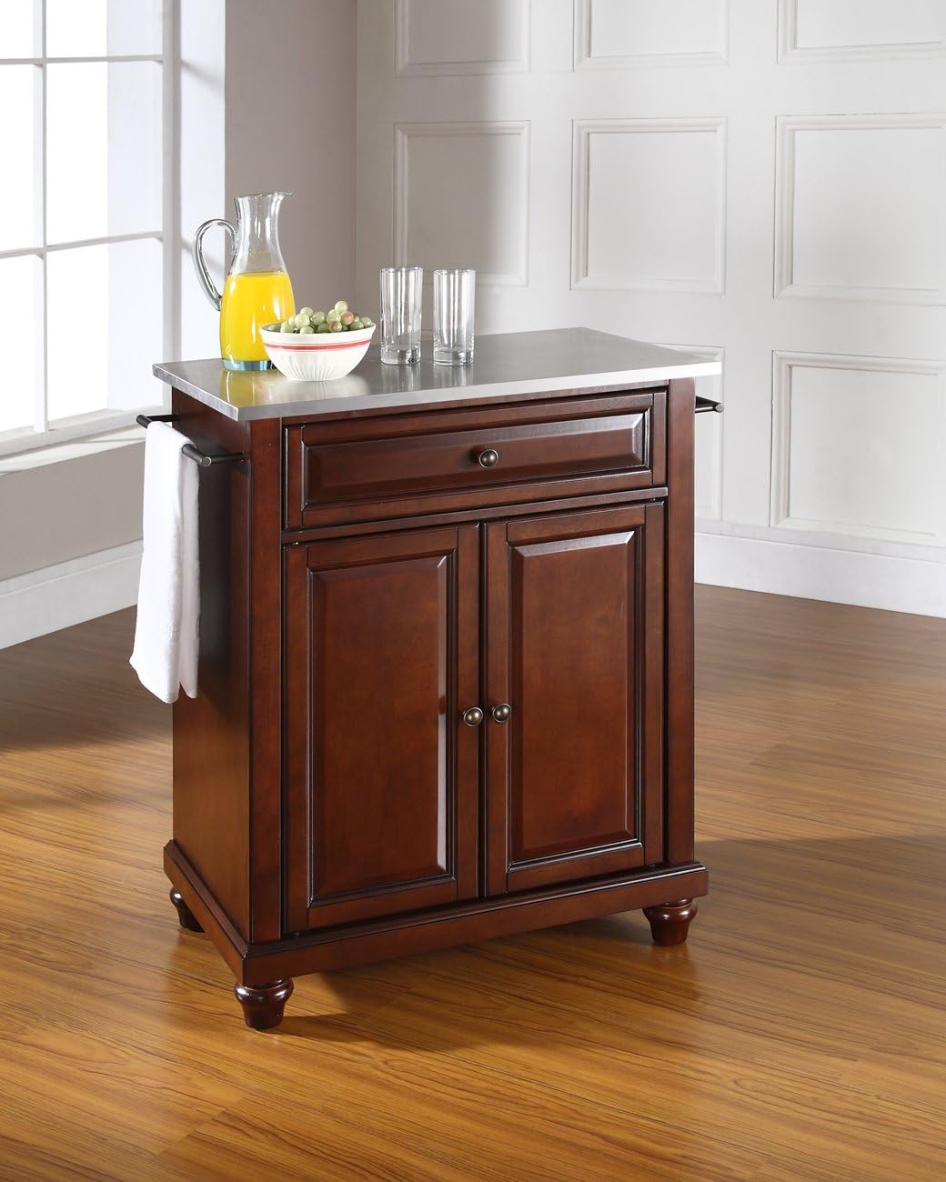 Compact Kitchen Island with Gray Granite Top Z7288
