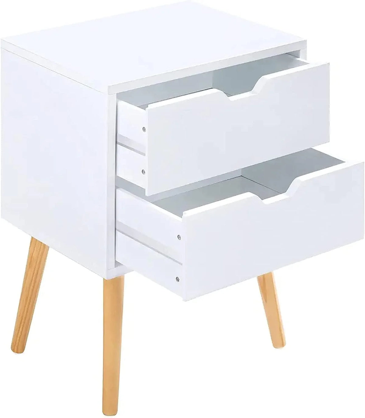 White Storage Drawer Nightstand B271